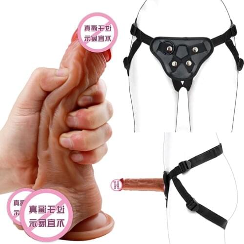 Big Dildo For Women Authentic Leather Pants Adjustable Adult Sexy Aid Penis For Sex Products Adult Toys Shop Strapon Masturbator