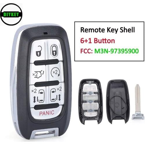 DIYKEY for Chrysler Pacifica 2017 2018 2019 2020 M3N-97395900 Replacement 6+1 7 Button Remote Car Key Shell Fob with Blade