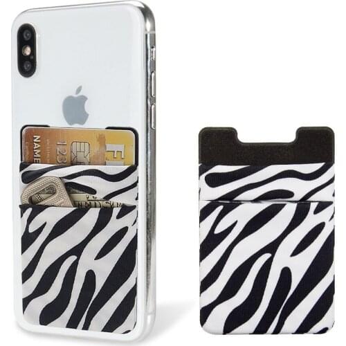 Lycra Pocket Card Holder Elastic Mobile Phone Wallet Credit ID Card Holder Adhesive Pocket Sticker Universal Cellphone Accessory