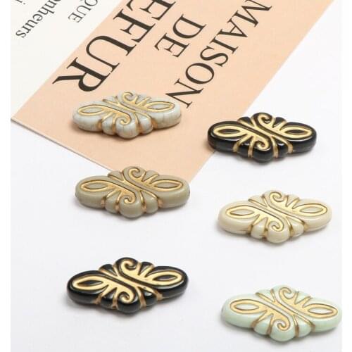 French diamond elegant retro gold depicting antique acrylic beads DIY handmade jewelry earrings stud accessories materials