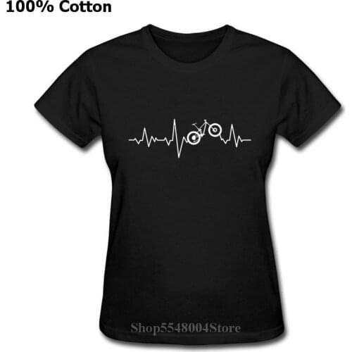 Mountain Bike Heartbeat Biking For MTB Lovers T Shirt Funny Bicycle Cyclist BMX Rider Women Tshirt Aerobic Cycling Tees Camiseta