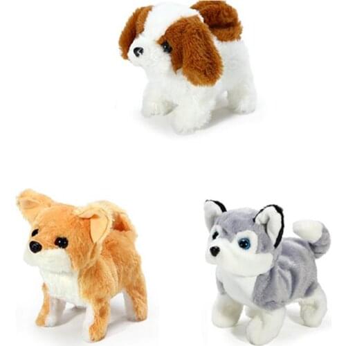 Interactive Dog Toys Electronic Pets Plush Dog with Barking Walking Husky Corgi Dachshund Stuffed Plush Animals Toys for Kids