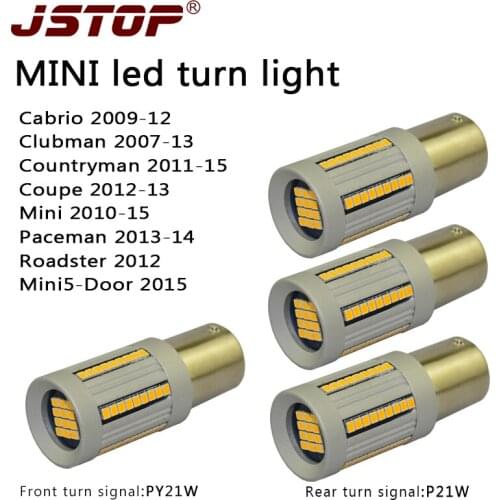 JSTOP 4PCS/set Cabrio Clubman Countryman Coupe Mini5 led car Lights 12-24V BAU15S P21W canubs no errors Front Rear Turn Signal