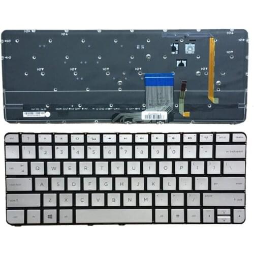 US Laptop keyboard for HP Spectre 13-3000 13-3000ea 13-3000ed 13-3000ee 13-3000er 743897-001 English Silver With Backlit