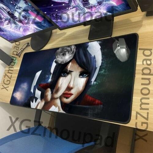 XGZ Large Gaming Mouse Pad Black Lock Edge Akatsuki Konan Computer Keyboard Desk Mat Rubber Non-slip 900x400/600x300