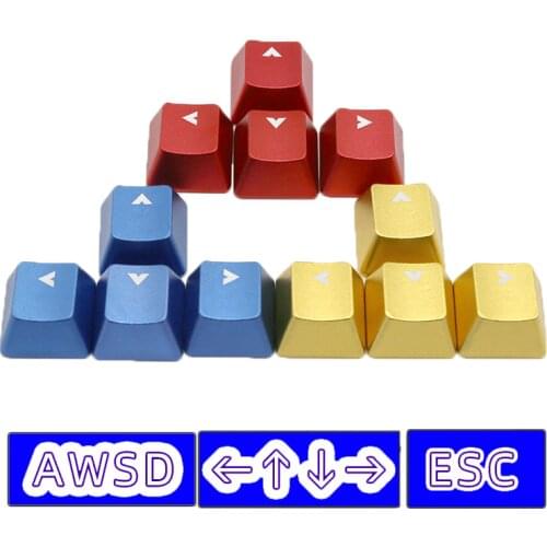 Red Blue Golden Silver Blank Metal Keycaps For Cherry Mx Switch Mechanical Keyboard Aluminum ESC QWERASDF Arrow Spacebar Key Cap