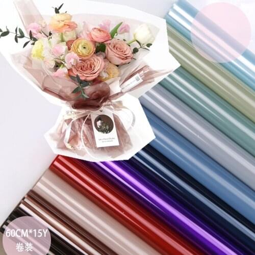 Laser rainbow transparent color flower wrapping paper Rainbow Film Bouquet packaging materials