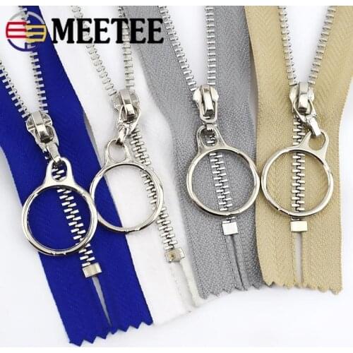 5pcs 3# Close-end Zippers for Sewing Metal Zips DIY Silver Tooth Coat Decoration Garment Sewing Material ZA090