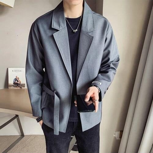 Fashion Mens Buckle Casual Blazers Jacket Long Sleeve Size M-XXXL Solid Coat M2