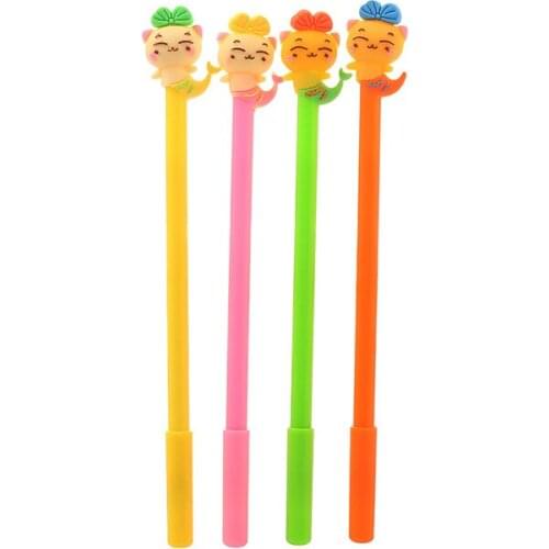 24pcs Creative Cartoon Animal Cute Bear Rabbit Gel Pen Black Core 0.5MM Kawaii School Supplies Kawaii Pen Canetas Criativas