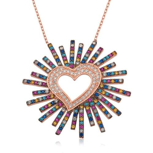 Real Silver 925 Jewelry Sterling Silver Heart Women Necklace