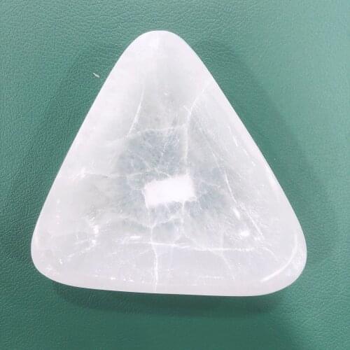 Natural Crystals Quartz SeleniteTriangle Shape Bowl Energy Reiki Stone Room Home Office Aquarium Decoration Accessories Gemstone