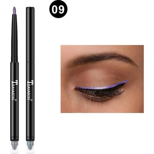 New Women Double Head Eye Shadow Eyeliner Pencil Waterproof Colorful Cosmetic SCI88