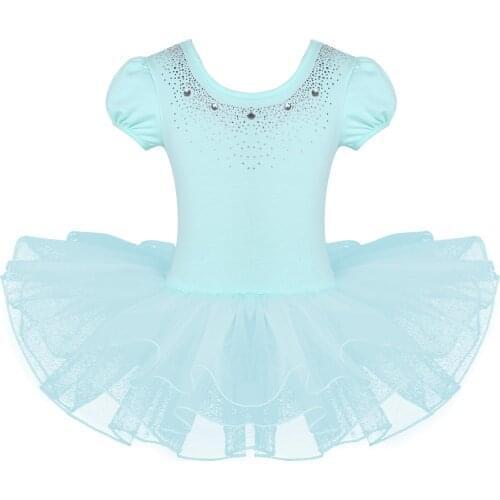 Oyolan Girls Ballet Tutu Dress Kids Gymnastics Tulle Skirted Leotards Sparkly Rhinestones Swan Ballet Costumes Ballerina Tutus