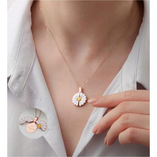 925 sterling Silver Daisy Drop-Off Love Necklace Elegant Design Welcome Quality Useful Wink Attractive Women Custom 2021 Trend style
