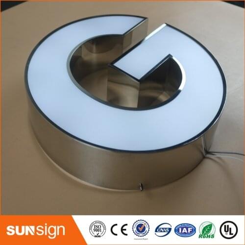 Custom stainless sign letters LED lighted store signs