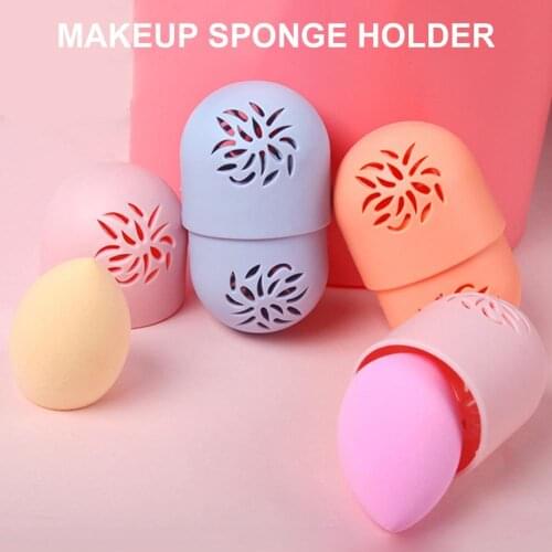 Portable Makeup Sponge Holder Makeup Puff Dust-proof Silicone Storage Case Sponge Container Breathable Makeup Accessories