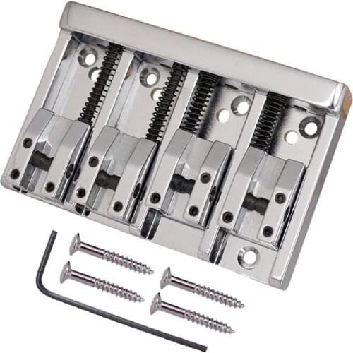 Durable 1 Set 4-string Electric Bass High-End Roller Saddles Bridge Tailpieces Electric Guitar Accessories Replacement Parts