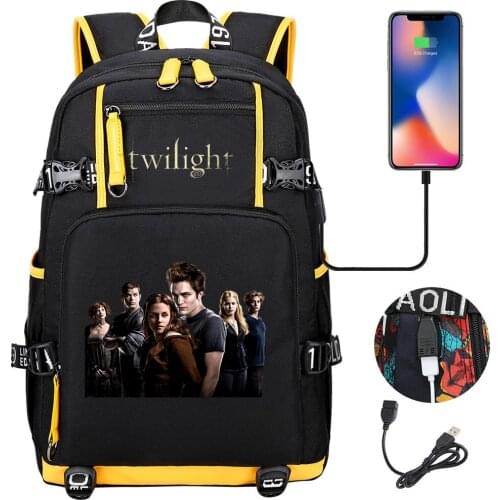 Twilight Backpack Girl Boy Schoolbag Large Capacity Laptop Bag Waterproof Multifunction USB Charging Backpack