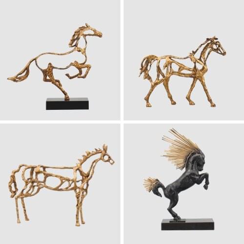 Northern Europe Lucky Horse Entrance TV Cabinet Wine Cabinet Model Room Hotel Villa Home Furnishing Accessories