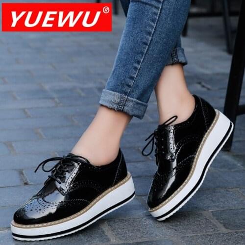 YUEWU Genuine Leather Casual Shoes Classic Versatile British Style Platform Shoes High Quality Breathable Dry And Comfortable