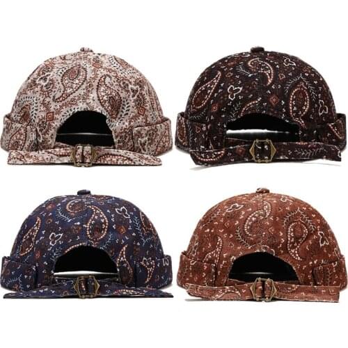 Vintage Brimless Hat 2021 Autumn Beanie Hats Docker Cap Cotton Adjustable Literary Sailor Cap Women Hip Hop Hats