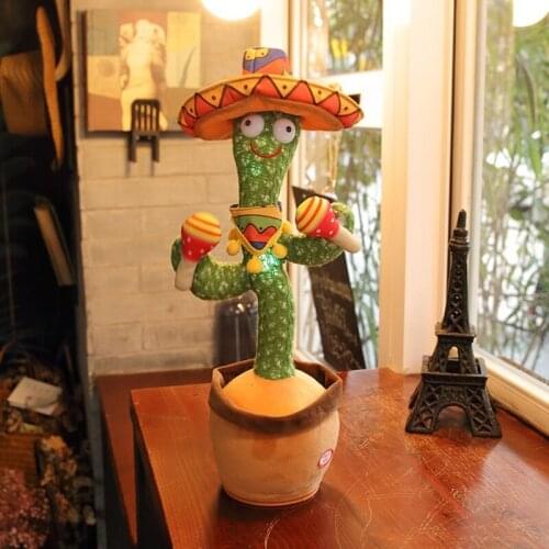 Funny Singing Dancing Recording Cactus Plush Doll Kids Electronic Music Toys Home Decoration
