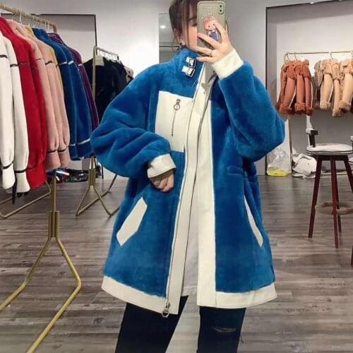 Natural sheep real fur coat women jacket winter collect waist genuine leather jackets pocket decoration thick warm outerwear