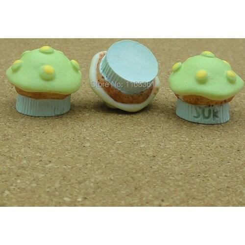 1pcs/lot resin green mushroom biscuit 15mm cookie simulation of food Cabochon Scrapbook for DIY phone case decoration B101-5