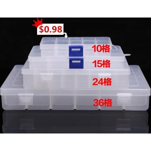 10/15/24 Slots Diamond Embroidery Box Transparent Adjustable Jewelry Beads Storage Case for Cross Stitch Tool Industrial Part
