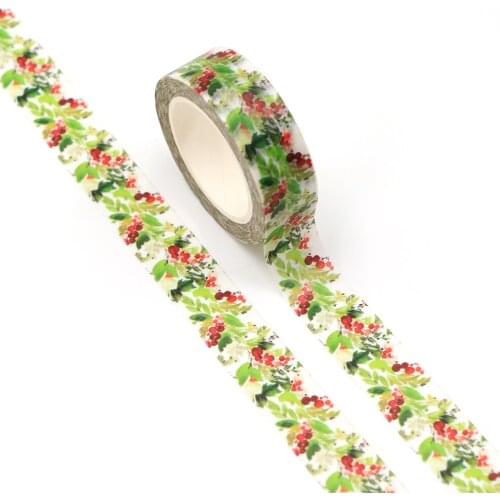 10pcs/Lot 15mm x 10m Christmas Flower Washi Tape Scrapbook Paper Masking Adhesive Merry Christmas washi tape