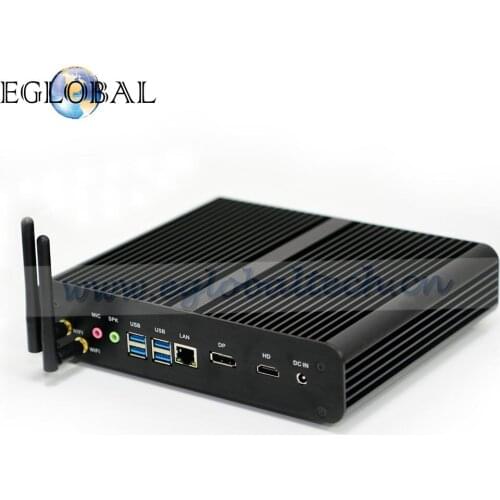 2017 Eglobal Skylake Fanless Mini Pc Core I7 6500U 6600U with 1*DP 1*HDMI Display Intel HD Graphics 520 Mini Desktop Compuer