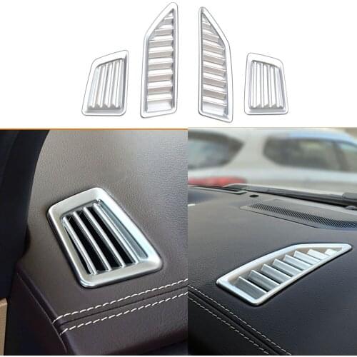 4 pc ABS Chrome Air Conditioning Dashboard Vent Panel Decorative Cover For Ford Ranger Everest Endeavour 2015-2020