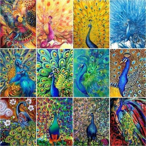 5D Diamond Painting Peacock Rhinestone Art Diamond Embroidery Full Animal Diamond Mosaic Cross Stitch Kits Home Decoration