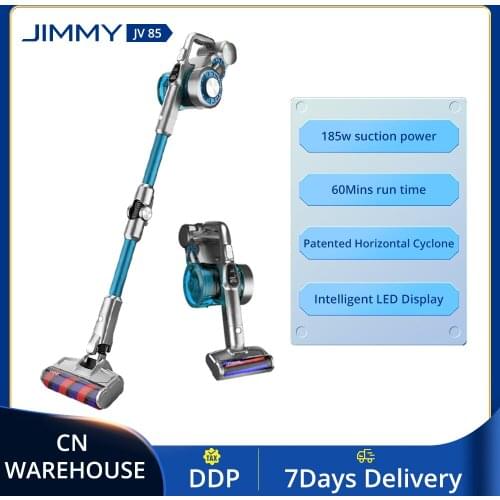 CN DDPJIMMY JV85 Cordless Handheld Vacuum Cleaner 24Kpa Suction 60 Mins Run Time LED Display Patented Horizontal Cyclone Cleaner