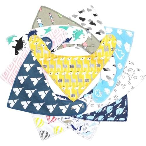 Kids Baby Bandana Drool Bibs 100% Organic Cotton Bibs for Boys & Girls, Super Soft Absorbent Feeding Bibs Newborn Bibs DS19