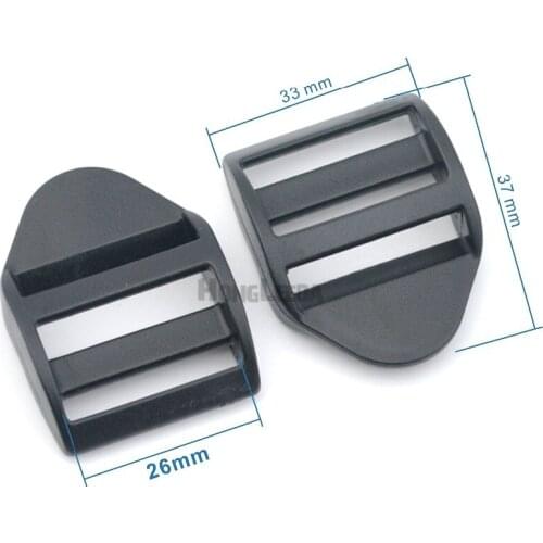 DIY 50pcs/lot 1 inch 26mm black plastic adjustable buckles Tri Glide slider buckles rings backpack straps webbing HLD/M278-26