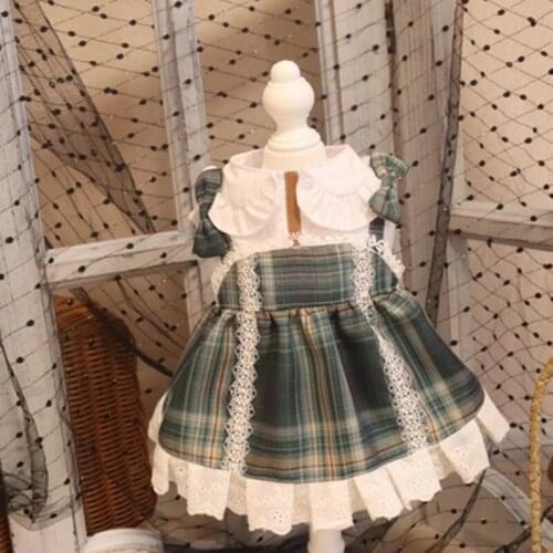 Designer Dog Clothes Luxury Lolita Maid Dress Autumn Female Puppy Skirt Yorkie Chihuahua Pomeranian Maltese Small Pet Dog Dress