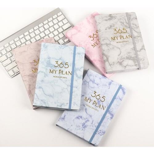 Marble Texture Daily Weekly Monthly Notebook 365 Day Planner Agenda 2021 Thick Notepad Leather School Office Journal Stationery