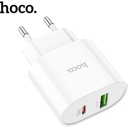 Hoco PD20W QC3.0 Type C Phone Charger For iPhone 12 Pro Max PD Fast Charging USB Charge with QC3.0 2.0 Phone Wall Travel Adapter