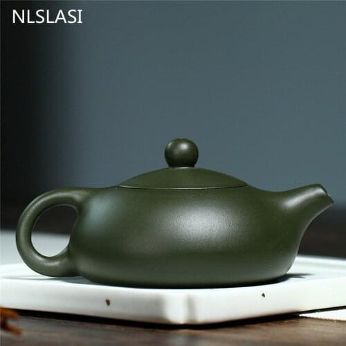 NLSLASI Chinese Yixing teapot purple clay filter xishi teapots beauty kettle Raw ore green clay Handmade Tea set authentic 200ml