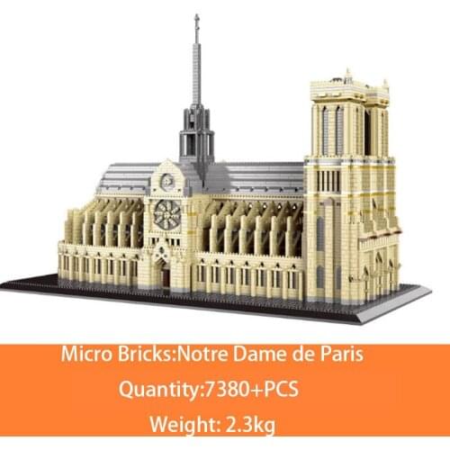 7380pcs+ France Architecture Notre Dame de Paris model building blocks micro bricks educational toys for children
