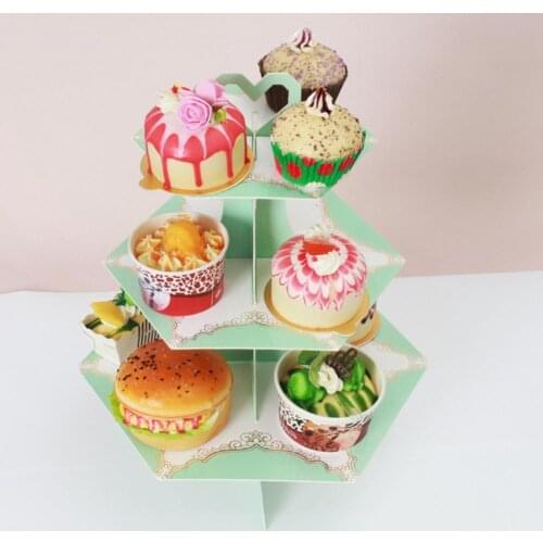 Hot 3-Layer Cupcake Dessert Paper Stand Display Rack Birthday Wedding Party Supplies