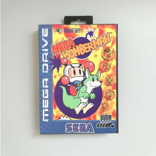 Mega Bomberman - EUR Cover With Retail Box 16 Bit MD Game Card for Sega Megadrive Genesis Video Game Console