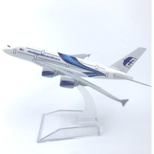 16cm Alloy Plane Model Malaysia Airlines 380 Diecast Aircraft Toys Airplane Airliner Kid Gifts Collectible