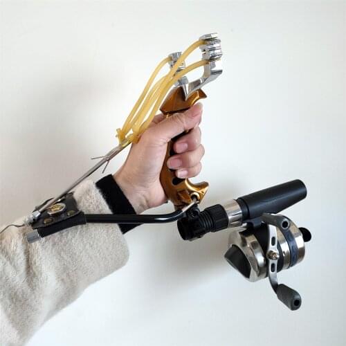 Powerful Stainless Steel Slingshot Shooting Fish Fishing Dart Hunting Fishing Sling Shot Catapult Outdoor Equipment 2021 New