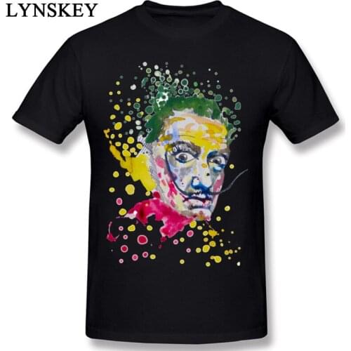 O-Neck Mens T Shirts Summer Autumn Salvador Dali Tops Tees Short Sleeve 2017 Newest Cotton Normal Custom Tee-Shirt