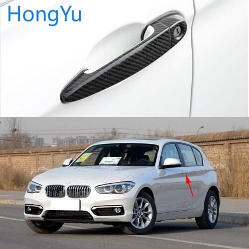 Auto Exterior Carbon Fiber Made Door Handle Cover Sticker Decorations Overlay Trim For BMW 1 series E82 E87 F20 F21 Handle cover