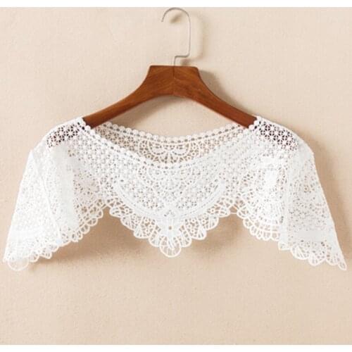 Knitted Lace Collar Hollowed-Out Neck Jacket Strapless Condole Shawl Vest Lace Fabric Embroidered Hollow Collar Lace Cr1583