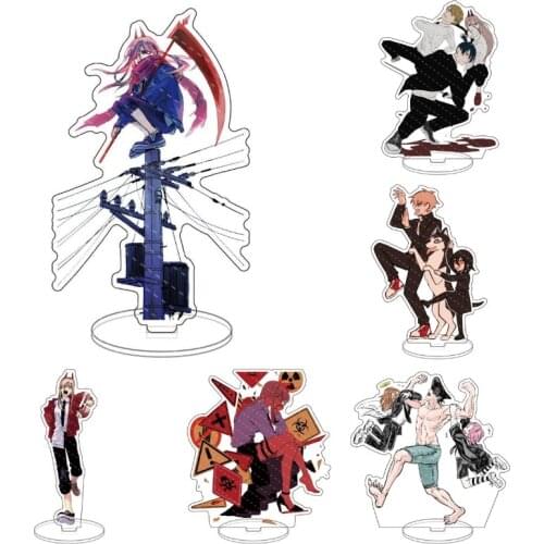 2021 New Anime Chainsaw Man Cosplay Denji Pochita Makima Power Beam Angel Acrylic Stand Fan Collection Props Gift For Friend
